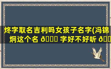 炵字取名吉利吗女孩子名字(冯锦炯这个名 🐒 字好不好听 🍀 )